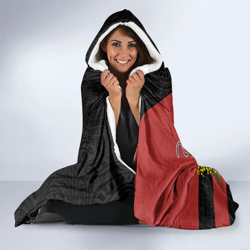 Penrith Panthers Hooded Blanket Golden Wattle Floral Polynesian - Australian Flower - Rugby Mascot