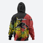 Penrith Panthers Hoodie Golden Wattle Floral Polynesian - Australian Flower - Rugby Mascot