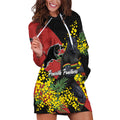 Penrith Panthers Hoodie Dress Golden Wattle Floral Polynesian - Australian Flower - Rugby Mascot