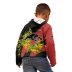 Penrith Panthers Kid Hoodie Golden Wattle Floral Polynesian - Australian Flower - Rugby Mascot