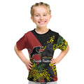 Penrith Panthers Kid T Shirt Golden Wattle Floral Polynesian - Australian Flower - Rugby Mascot