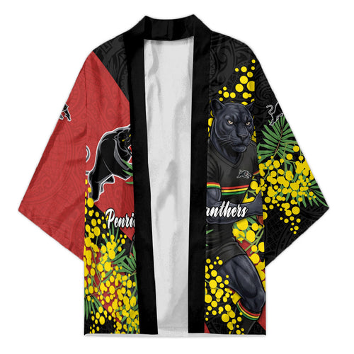 Penrith Panthers Kimono Golden Wattle Floral Polynesian - Australian Flower - Rugby Mascot