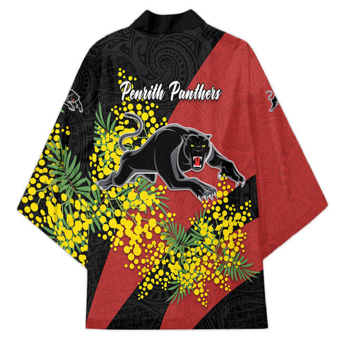 Penrith Panthers Kimono Golden Wattle Floral Polynesian - Australian Flower - Rugby Mascot