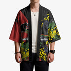 Penrith Panthers Kimono Golden Wattle Floral Polynesian - Australian Flower - Rugby Mascot