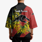Penrith Panthers Kimono Golden Wattle Floral Polynesian - Australian Flower - Rugby Mascot