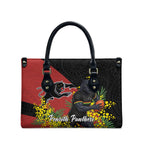 Penrith Panthers Leather Bag Golden Wattle Floral Polynesian - Australian Flower - Rugby Mascot