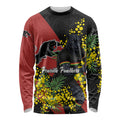 Penrith Panthers Long Sleeve Shirt Golden Wattle Floral Polynesian - Australian Flower - Rugby Mascot