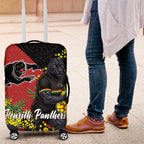 Penrith Panthers Luggage Cover Golden Wattle Floral Polynesian - Australian Flower - Rugby Mascot