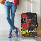Penrith Panthers Luggage Cover Golden Wattle Floral Polynesian - Australian Flower - Rugby Mascot