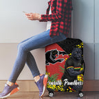 Penrith Panthers Luggage Cover Golden Wattle Floral Polynesian - Australian Flower - Rugby Mascot