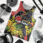 Penrith Panthers Men Tank Top Golden Wattle Floral Polynesian - Australian Flower - Rugby Mascot
