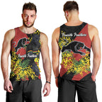 Penrith Panthers Men Tank Top Golden Wattle Floral Polynesian - Australian Flower - Rugby Mascot