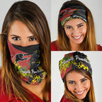 Penrith Panthers Neck Gaiter Golden Wattle Floral Polynesian - Australian Flower - Rugby Mascot