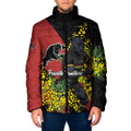 Penrith Panthers Padded Jacket Golden Wattle Floral Polynesian - Australian Flower - Rugby Mascot