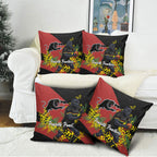 Penrith Panthers Pillow Cover Golden Wattle Floral Polynesian - Australian Flower - Rugby Mascot