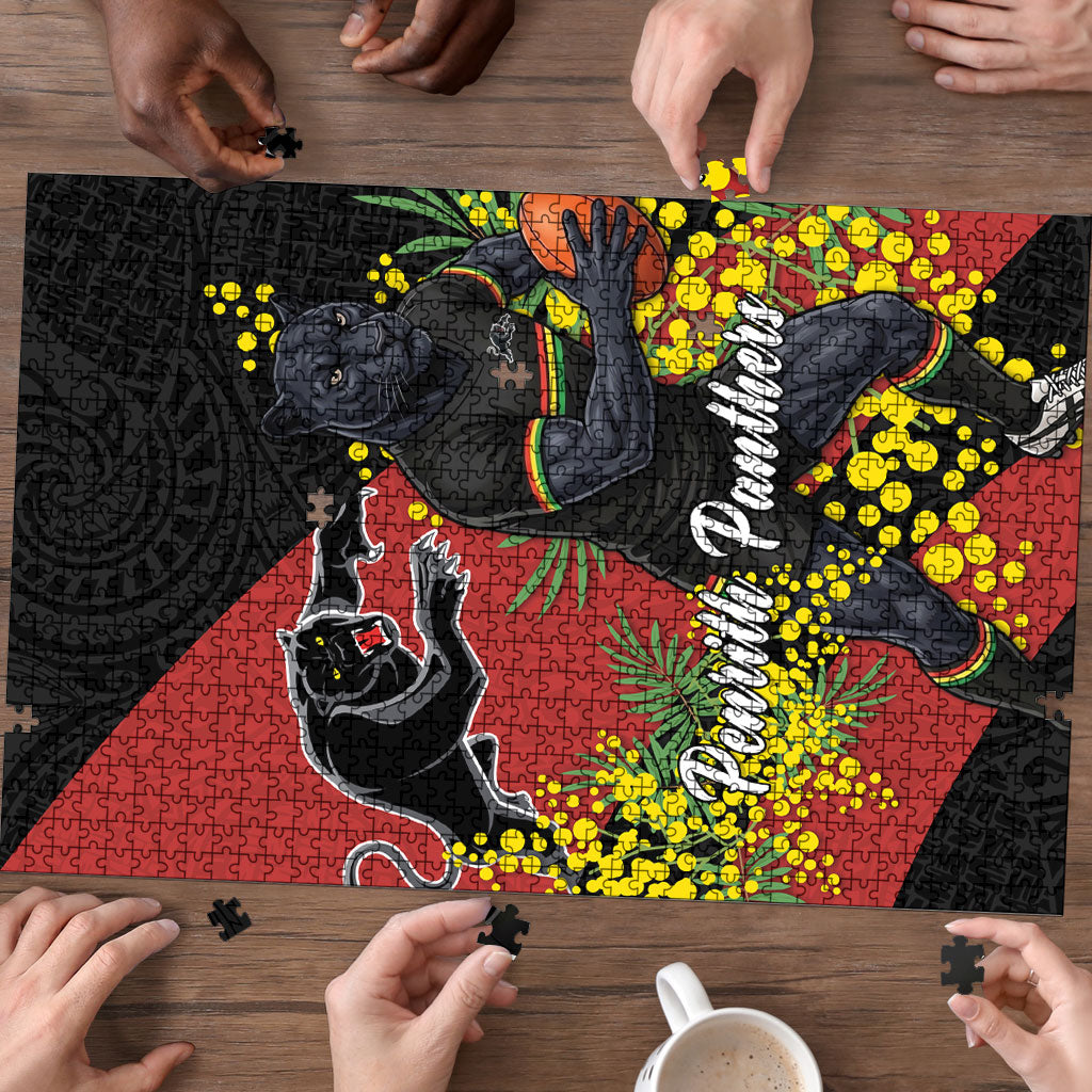 Penrith Panthers Puzzle Golden Wattle Floral Polynesian - Australian Flower - Rugby Mascot