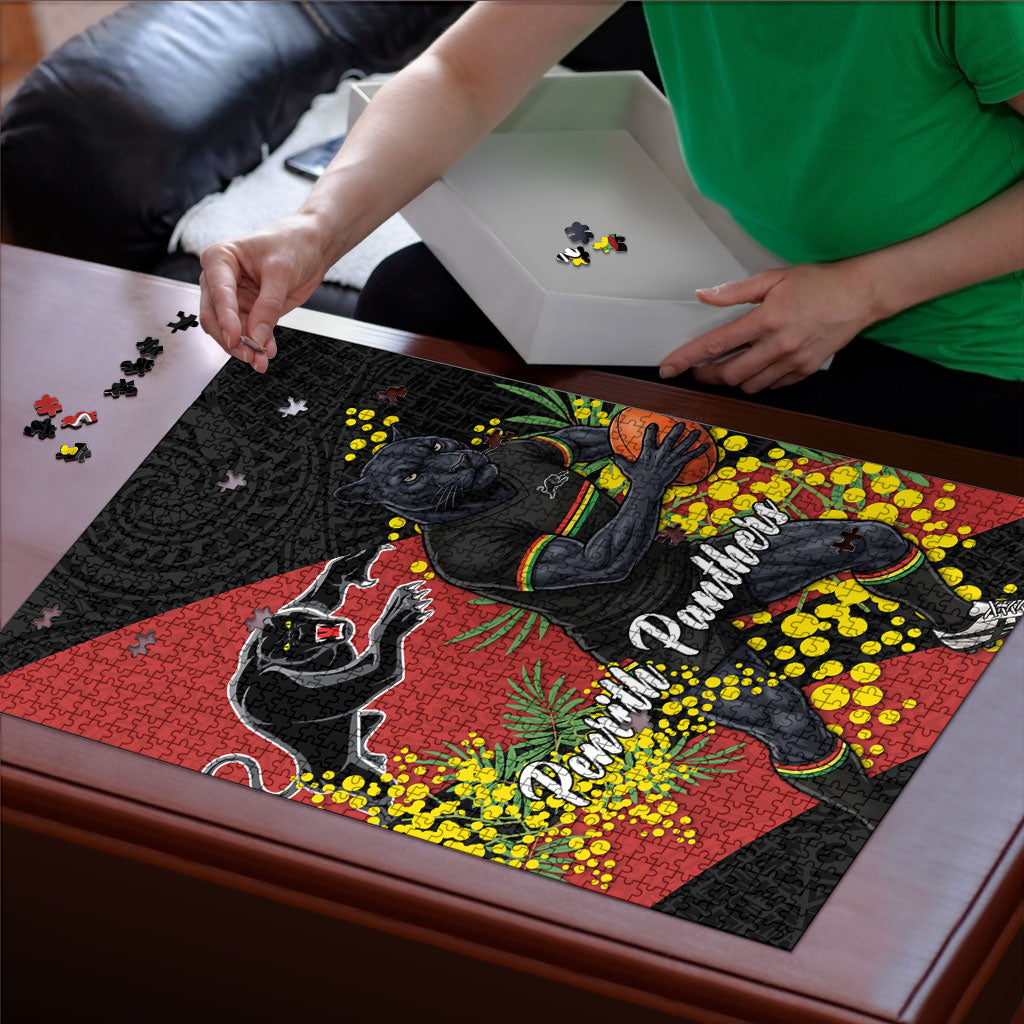 Penrith Panthers Puzzle Golden Wattle Floral Polynesian - Australian Flower - Rugby Mascot
