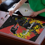 Penrith Panthers Puzzle Golden Wattle Floral Polynesian - Australian Flower - Rugby Mascot