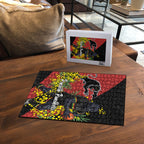 Penrith Panthers Puzzle Golden Wattle Floral Polynesian - Australian Flower - Rugby Mascot