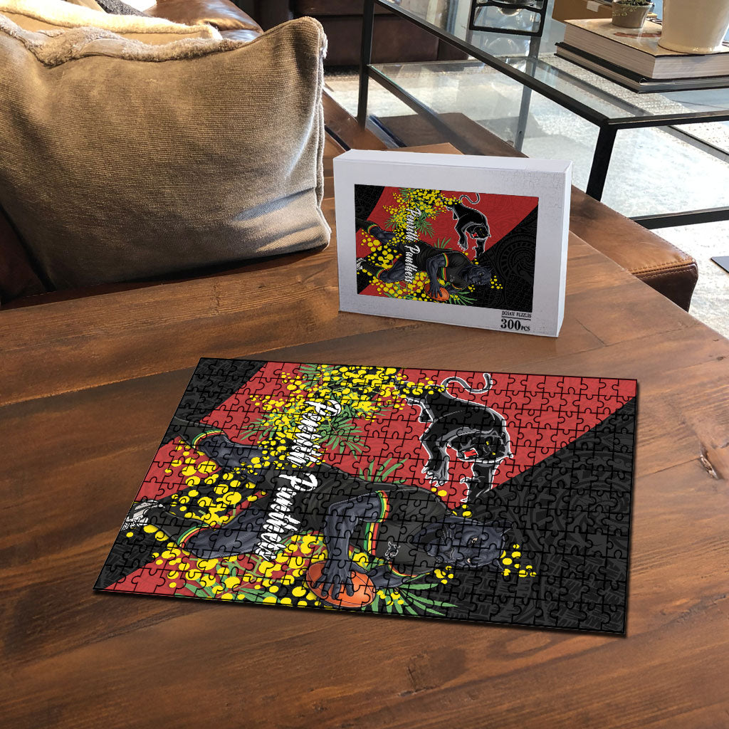 Penrith Panthers Puzzle Golden Wattle Floral Polynesian - Australian Flower - Rugby Mascot