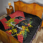 Penrith Panthers Quilt Golden Wattle Floral Polynesian - Australian Flower - Rugby Mascot