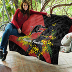 Penrith Panthers Quilt Golden Wattle Floral Polynesian - Australian Flower - Rugby Mascot
