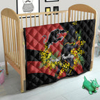 Penrith Panthers Quilt Golden Wattle Floral Polynesian - Australian Flower - Rugby Mascot