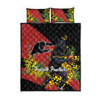 Penrith Panthers Quilt Bed Set Golden Wattle Floral Polynesian - Australian Flower - Rugby Mascot