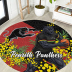 Penrith Panthers Round Carpet Golden Wattle Floral Polynesian - Australian Flower - Rugby Mascot