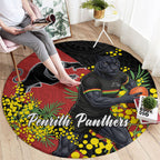 Penrith Panthers Round Carpet Golden Wattle Floral Polynesian - Australian Flower - Rugby Mascot