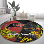 Penrith Panthers Round Carpet Golden Wattle Floral Polynesian - Australian Flower - Rugby Mascot