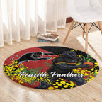 Penrith Panthers Round Carpet Golden Wattle Floral Polynesian - Australian Flower - Rugby Mascot