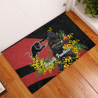 Penrith Panthers Rubber Doormat Golden Wattle Floral Polynesian - Australian Flower - Rugby Mascot