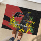 Penrith Panthers Rubber Doormat Golden Wattle Floral Polynesian - Australian Flower - Rugby Mascot