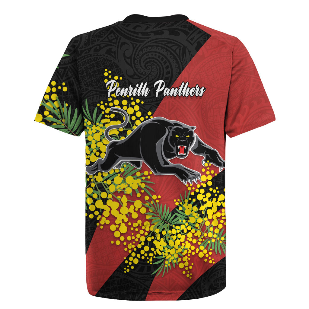 Penrith Panthers Rugby Jersey Golden Wattle Floral Polynesian - Australian Flower - Rugby Mascot
