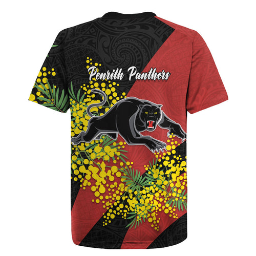 Penrith Panthers Rugby Jersey Golden Wattle Floral Polynesian - Australian Flower - Rugby Mascot