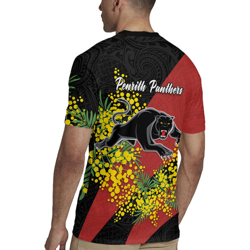 Penrith Panthers Rugby Jersey Golden Wattle Floral Polynesian - Australian Flower - Rugby Mascot