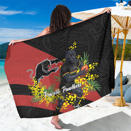 Penrith Panthers Sarong Golden Wattle Floral Polynesian - Australian Flower - Rugby Mascot