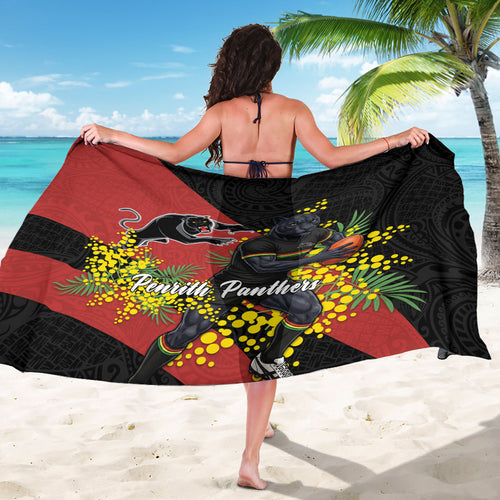 Penrith Panthers Sarong Golden Wattle Floral Polynesian - Australian Flower - Rugby Mascot