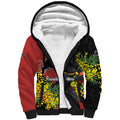 Penrith Panthers Sherpa Hoodie Golden Wattle Floral Polynesian - Australian Flower - Rugby Mascot