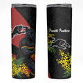 Penrith Panthers Skinny Tumbler Golden Wattle Floral Polynesian - Australian Flower - Rugby Mascot