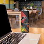 Penrith Panthers Skinny Tumbler Golden Wattle Floral Polynesian - Australian Flower - Rugby Mascot