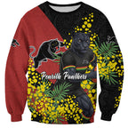 Penrith Panthers Sweatshirt Golden Wattle Floral Polynesian - Australian Flower - Rugby Mascot