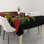 Penrith Panthers Tablecloth Golden Wattle Floral Polynesian - Australian Flower - Rugby Mascot