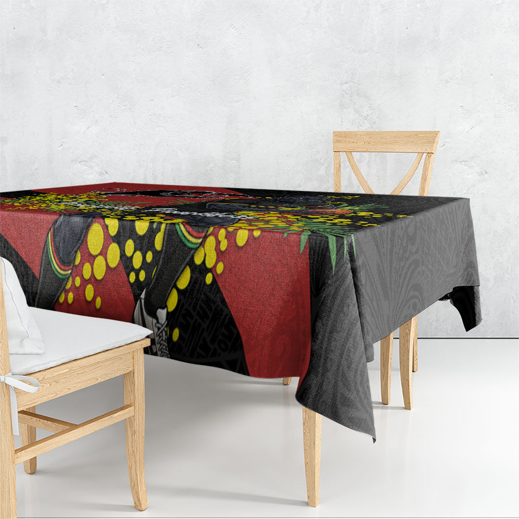 Penrith Panthers Tablecloth Golden Wattle Floral Polynesian - Australian Flower - Rugby Mascot