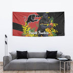 Penrith Panthers Tapestry Golden Wattle Floral Polynesian - Australian Flower - Rugby Mascot