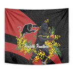Penrith Panthers Tapestry Golden Wattle Floral Polynesian - Australian Flower - Rugby Mascot