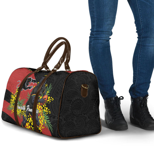 Penrith Panthers Travel Bag Golden Wattle Floral Polynesian - Australian Flower - Rugby Mascot
