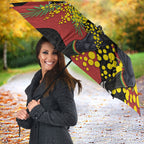 Penrith Panthers Umbrella Golden Wattle Floral Polynesian - Australian Flower - Rugby Mascot