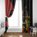 Penrith Panthers Window Curtain Golden Wattle Floral Polynesian - Australian Flower - Rugby Mascot